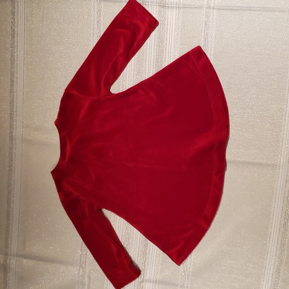 The Limited Velour Button Up Top & Pants Set 18-24M Baby Girl Red Made in USA - Picture 7 of 9
